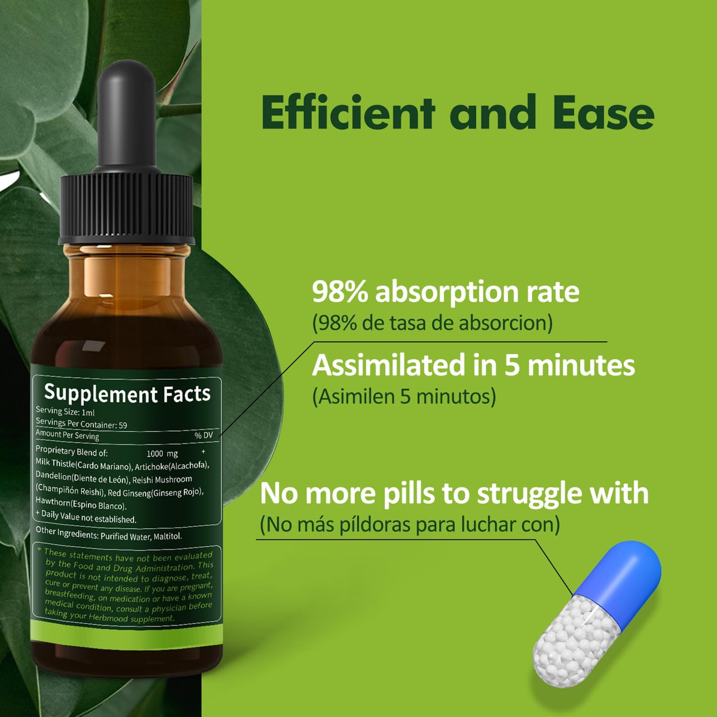 Herbmood Milk Thistle Liver Detox Drops – Liver Support (2oz)