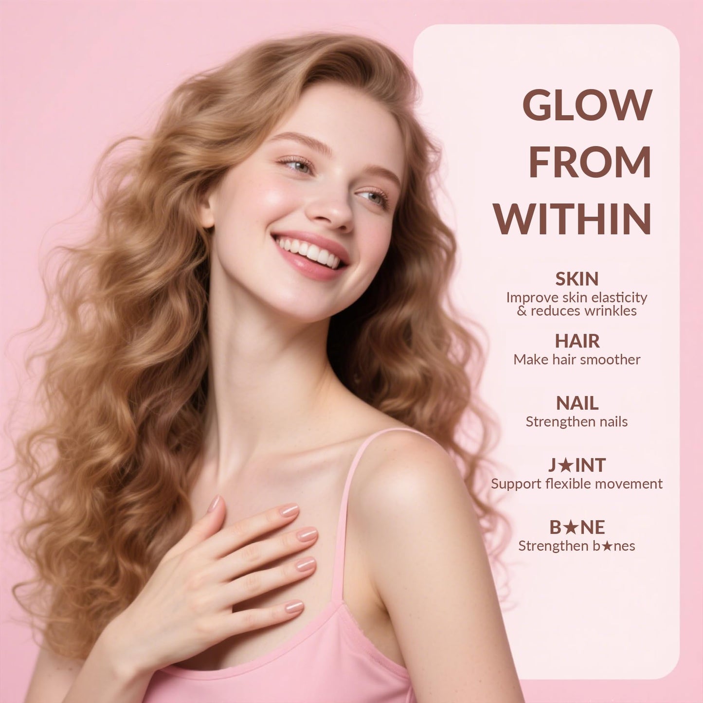 Herbovella Marine Collagen Gummies for Women | 1000mg Type I Collagen, Biotin & Hyaluronic Acid