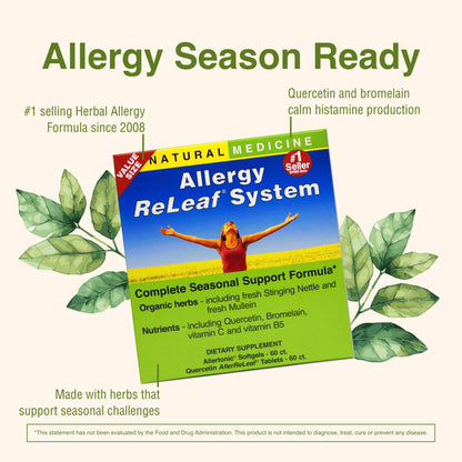 Herbs Etc. Allergy ReLeaf System – Seasonal Discomfort Support (60 Softgels or 60 Tablets)