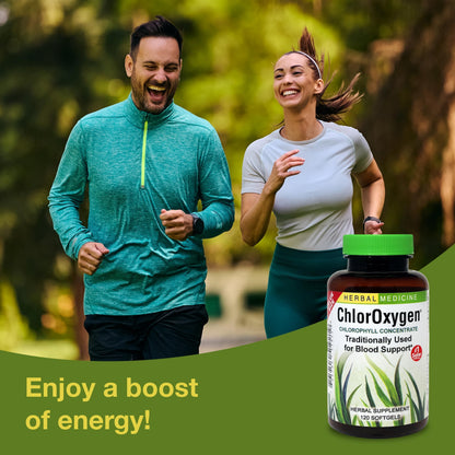 Herbs Etc. ChlorOxygen Chlorophyll Concentrate – Blood Circulation & Altitude Support | 120 Softgels (2 Pack)