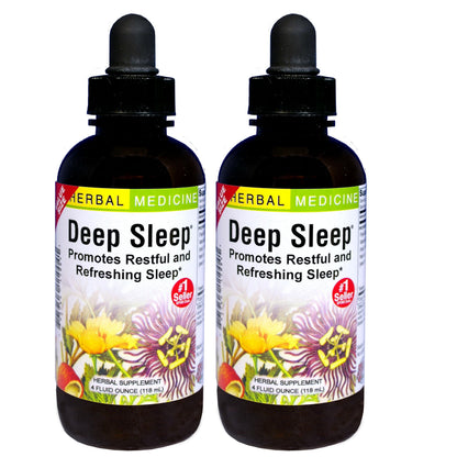 Herbs Etc. Deep Sleep - Natural Herbal Sleep Aid (Non-Habit Forming) 4 oz Liquid Extract - 2 Pack
