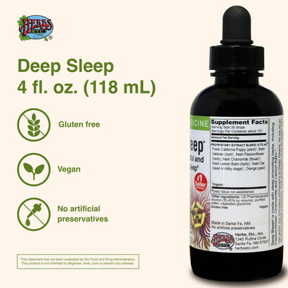 Herbs Etc. Deep Sleep Classic Liquid Extract - Gentle Herbal Sleep Support