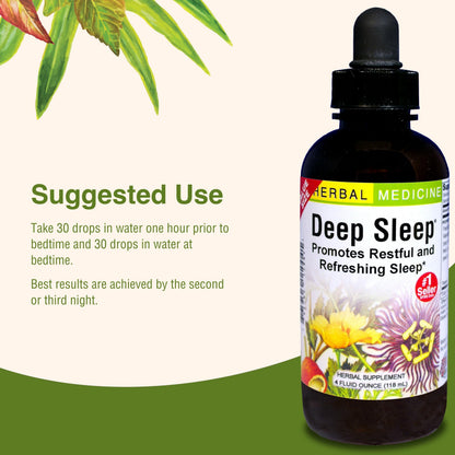 Herbs Etc. Deep Sleep - Natural Herbal Sleep Aid (Non-Habit Forming) 4 oz Liquid Extract - 2 Pack