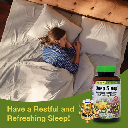 Herbs Etc. Deep Sleep Softgels – Herbal Sleep Support with Passionflower, Chamomile & Lemon Balm – 120 Softgels (2 Pack)