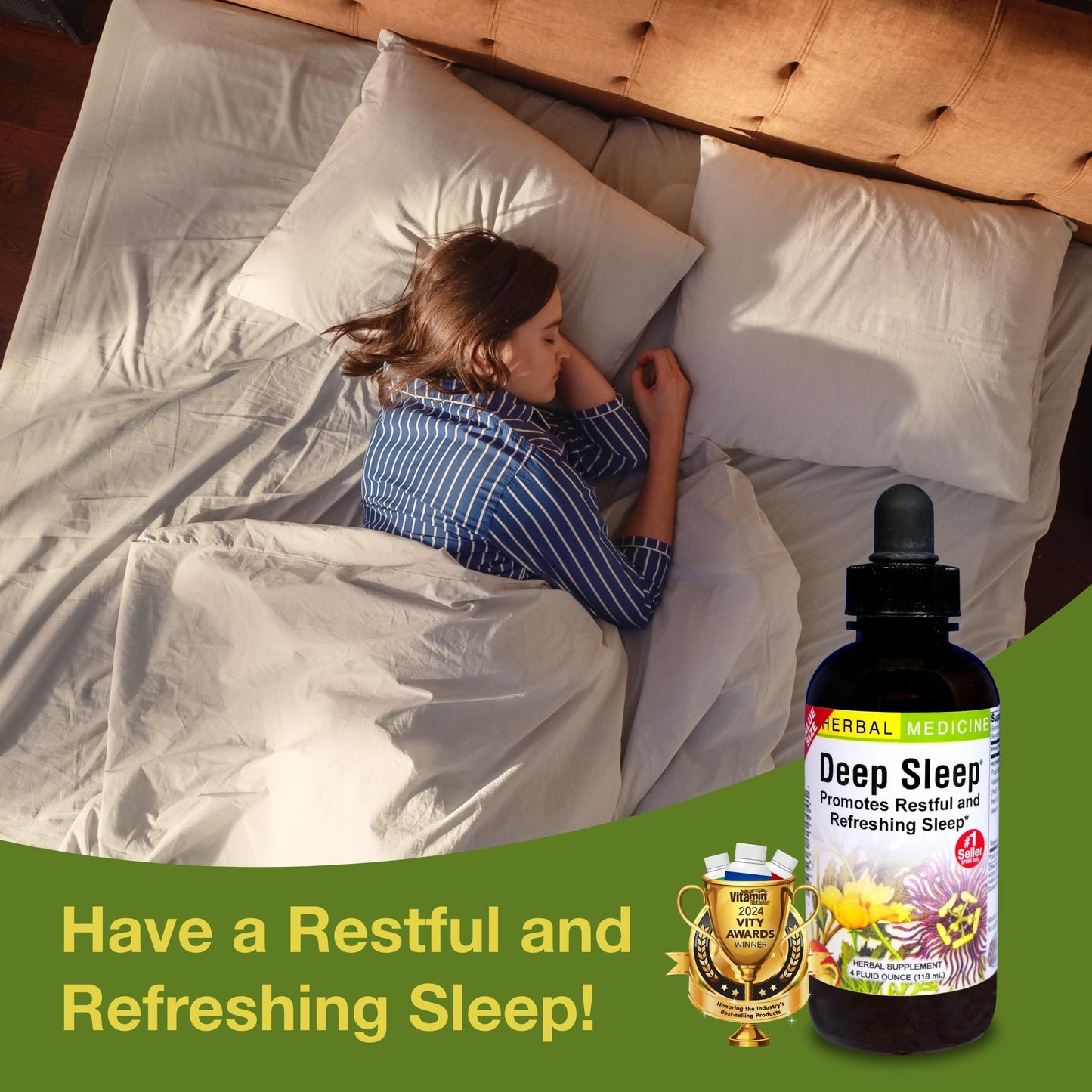 Herbs Etc. Deep Sleep - Natural Herbal Sleep Aid (Non-Habit Forming) 4 oz Liquid Extract - 2 Pack