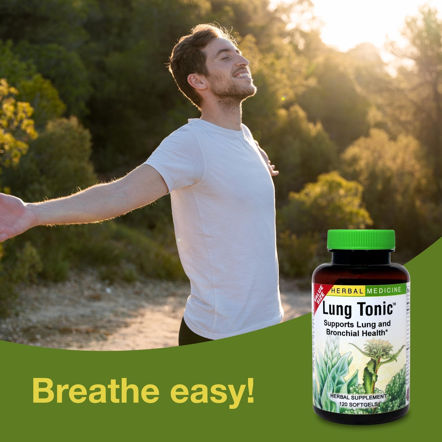 Herbs Etc. Lung Tonic - Bronchial Support for Healthy Breathing | 120 Softgels