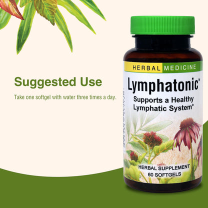 Herbs Etc. Lymphatonic Softgels – Lymphatic System Support, Gluten-Free, 60 Softgels (2 Pack)