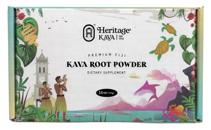 Heritage Kava Premium Fiji Noble Kava Root Powder 16 oz (1 lb)