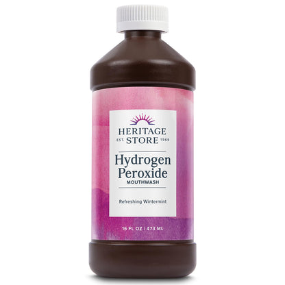 Heritage Store Hydrogen Peroxide Mouthwash – Daily Oral Care, Wintermint 16oz