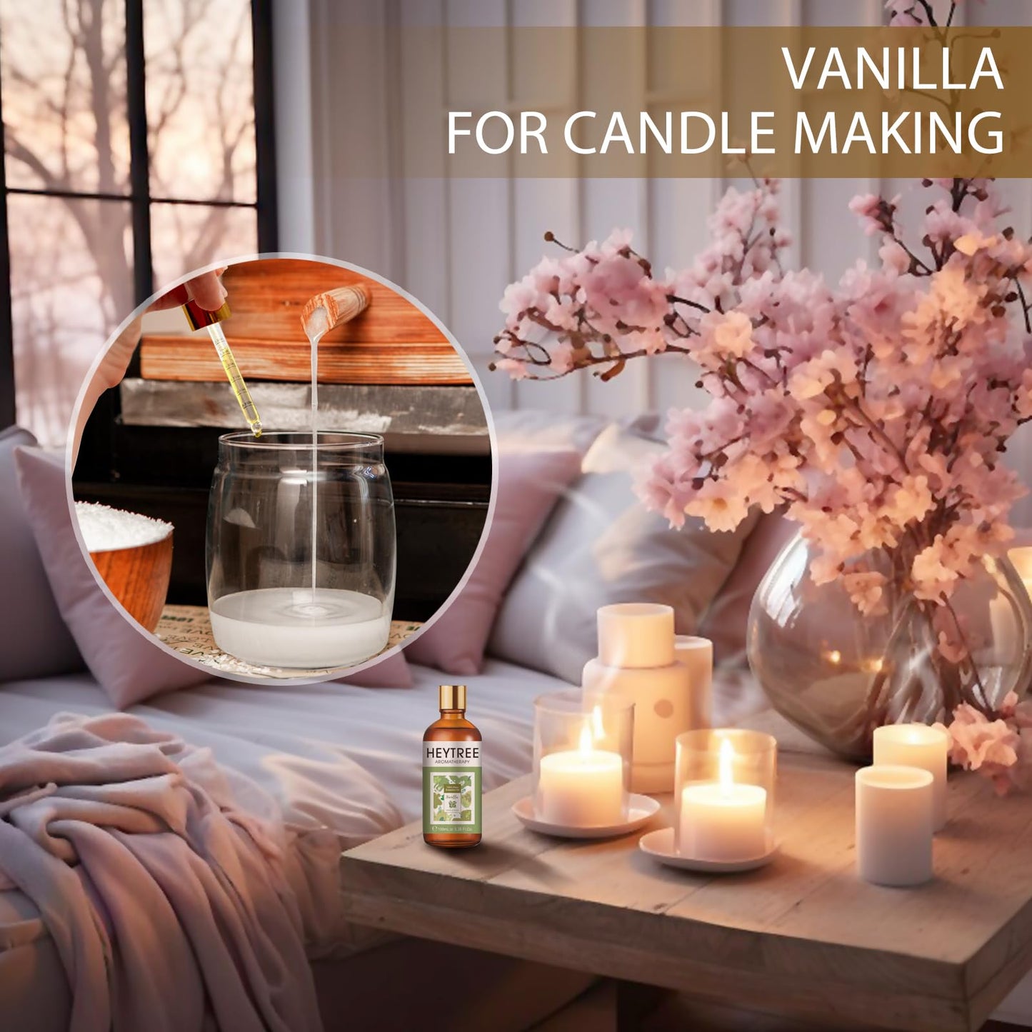 HEYTREE Vanilla Essential Oil - Relaxing Aroma for Soap & Candles (100ml)