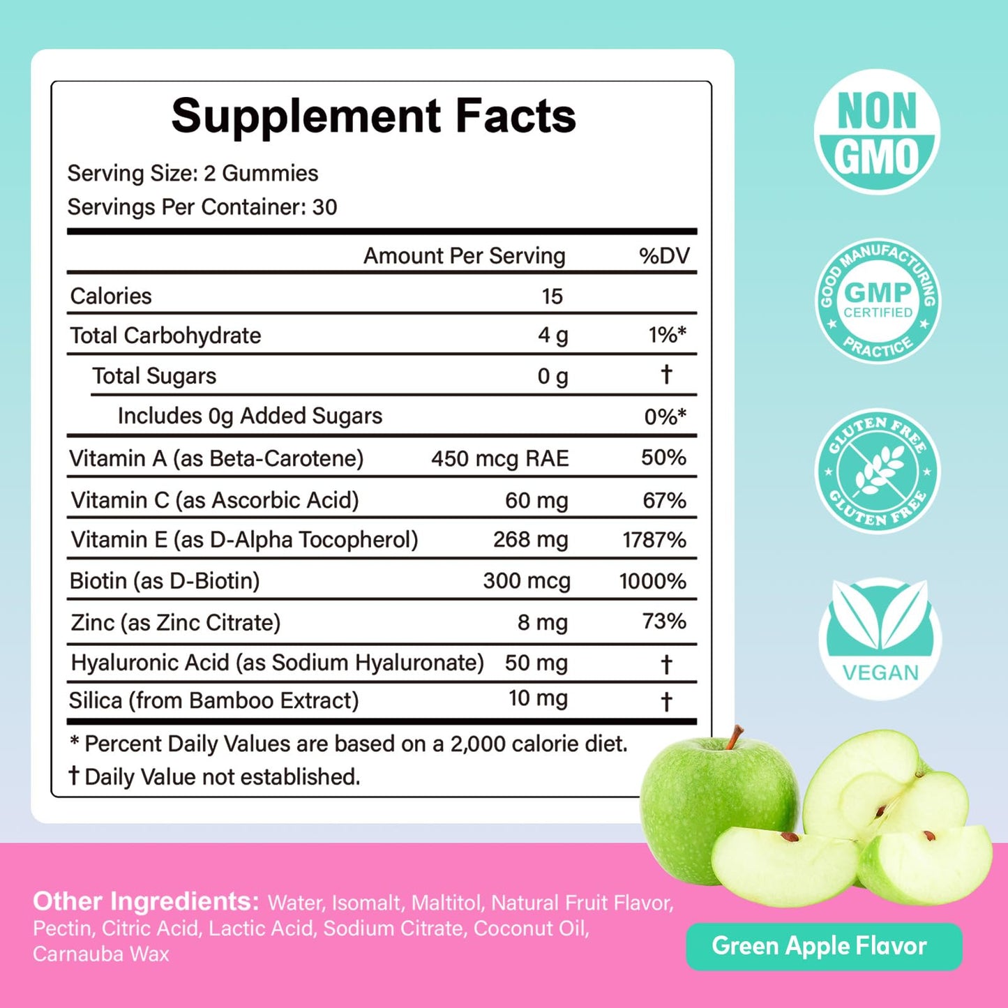 HFELIZ Vitamin E Gummies 400 IU for Women – 7-in-1 Skin, Nail, Hair & Antioxidant Support – 60 Ct