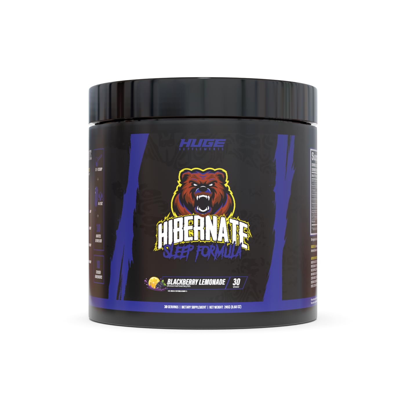 Hibernate Sleep Supplement — Deep Sleep & Relaxation, 30 Servings | Blackberry Lemonade