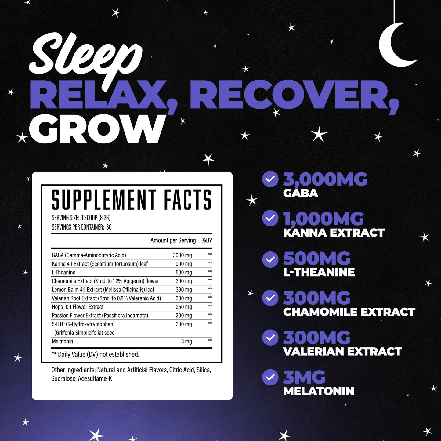 Hibernate Sleep Supplement — Deep Sleep & Relaxation, 30 Servings | Blackberry Lemonade
