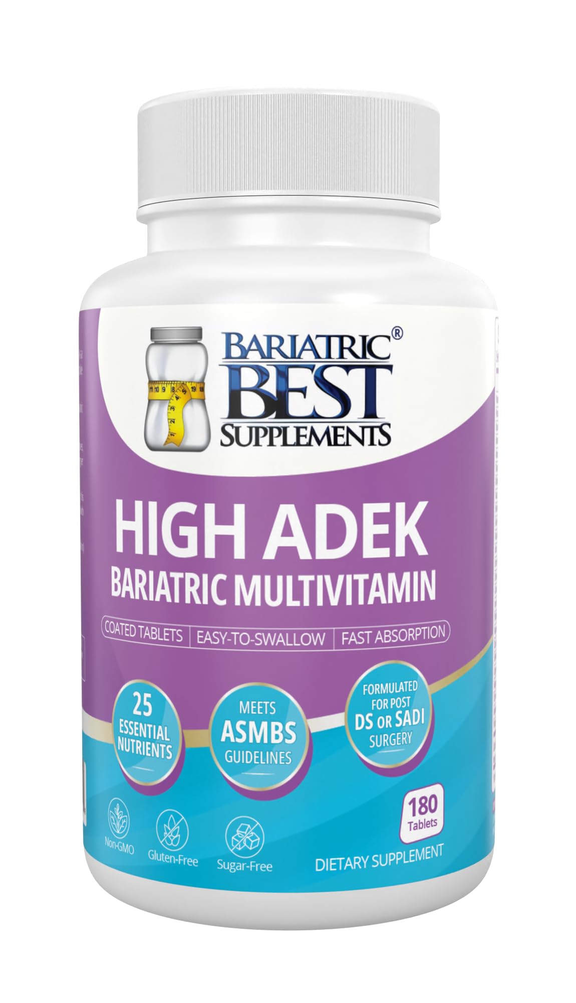 High ADEK Bariatric Multivitamin for Post DS/SADI Surgery – 180 Tablets