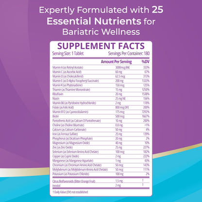 High ADEK Bariatric Multivitamin for Post DS/SADI Surgery – 180 Tablets