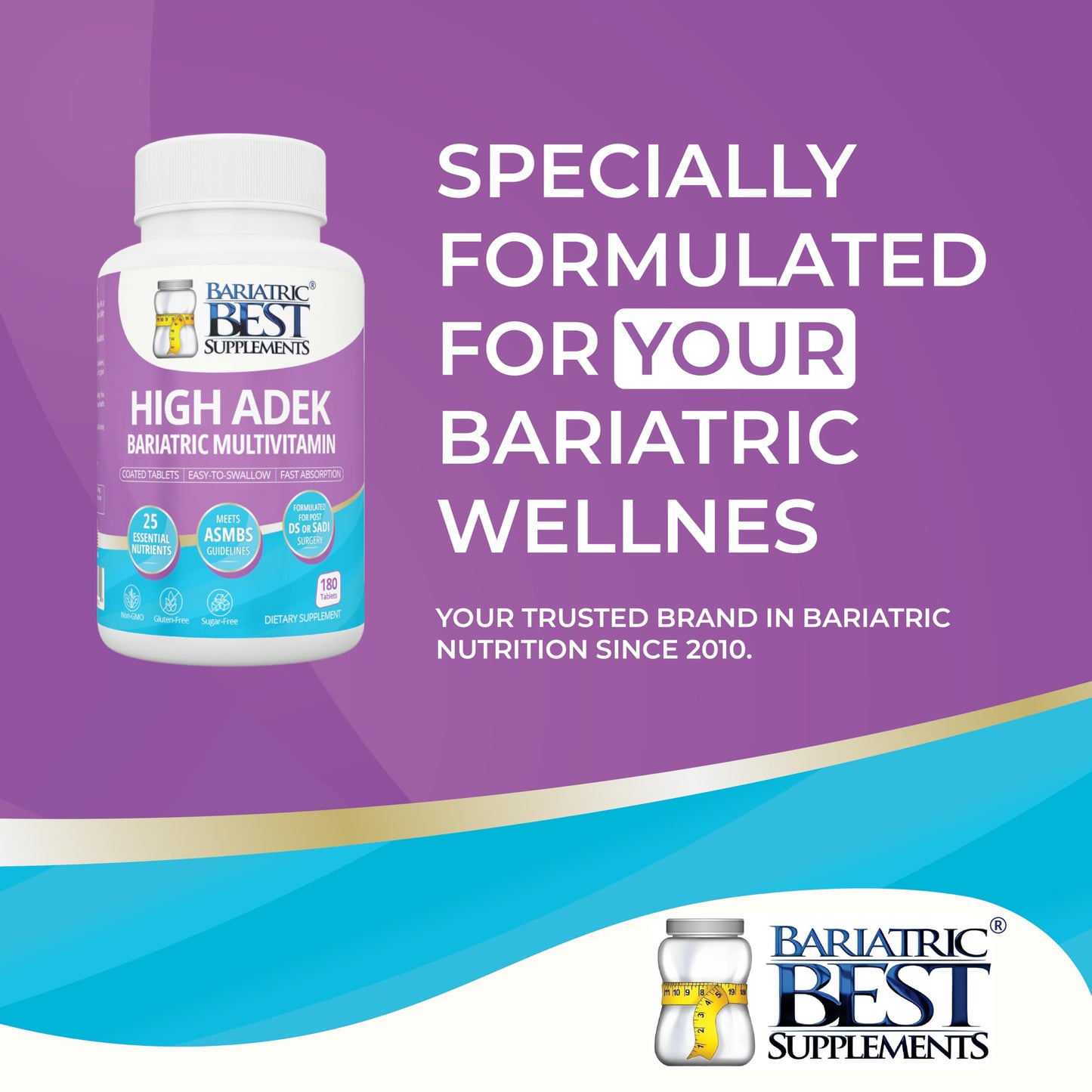 High ADEK Bariatric Multivitamin for Post DS/SADI Surgery – 180 Tablets