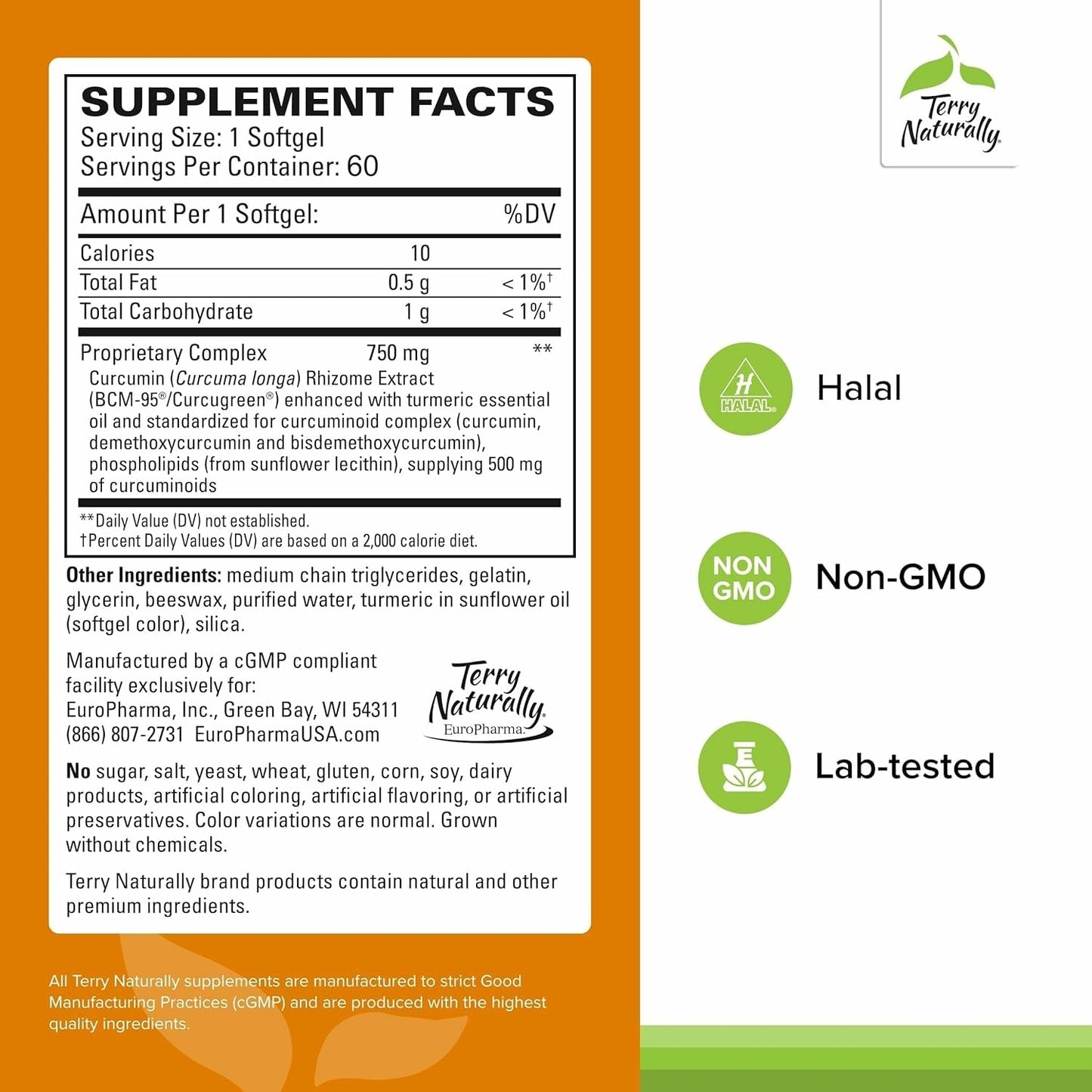 Terry Naturally CuraMed 750mg Curcumin - Brain & Heart Health (Pack of 3)