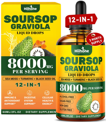 HIIHONE 2 Pack 12-in-1 Soursop Bitters – Immune & Digestive Support