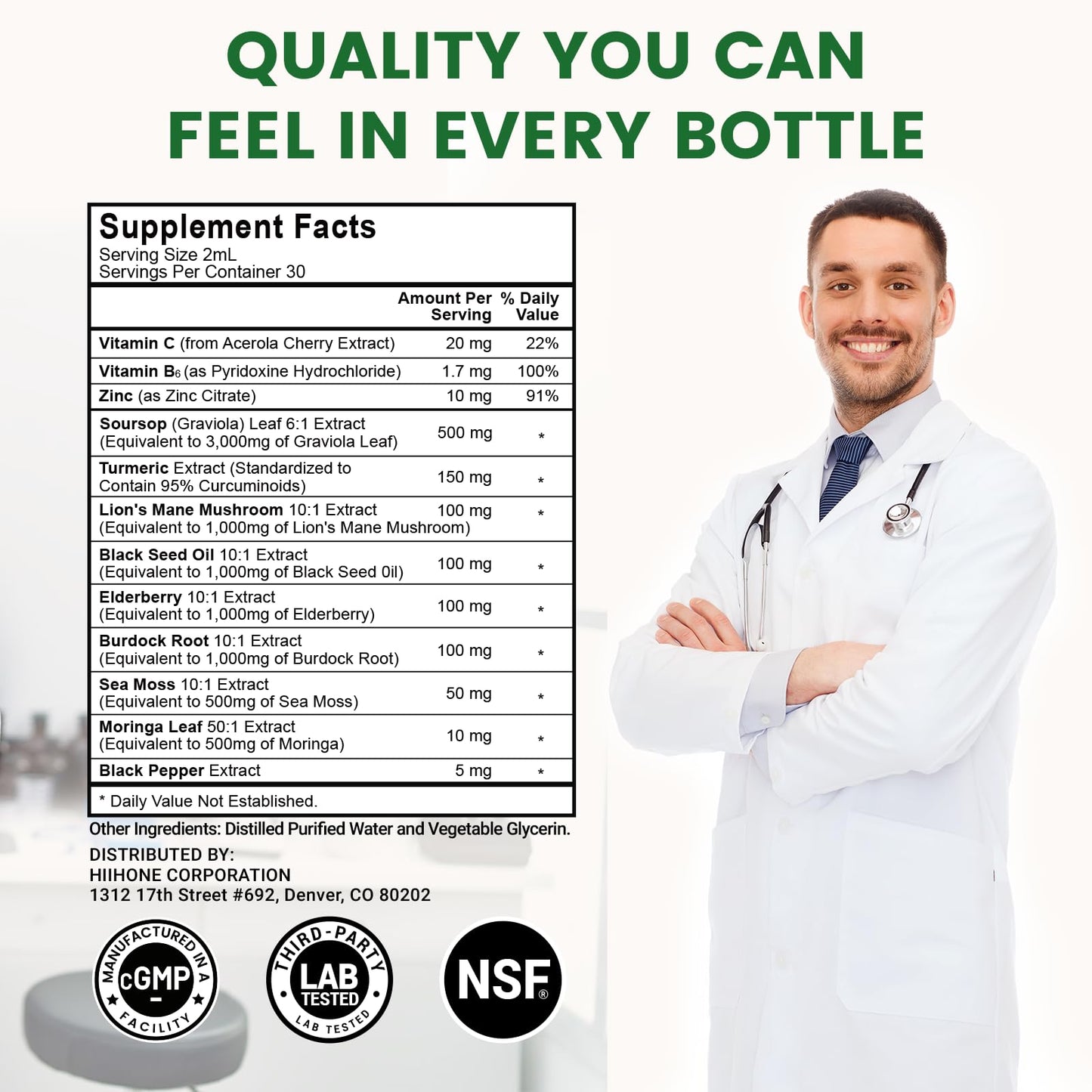 HIIHONE 2 Pack 12-in-1 Soursop Bitters – Immune & Digestive Support
