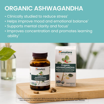 Himalaya Organic Ashwagandha Root – 30 Day Supply | Stress & Energy Support