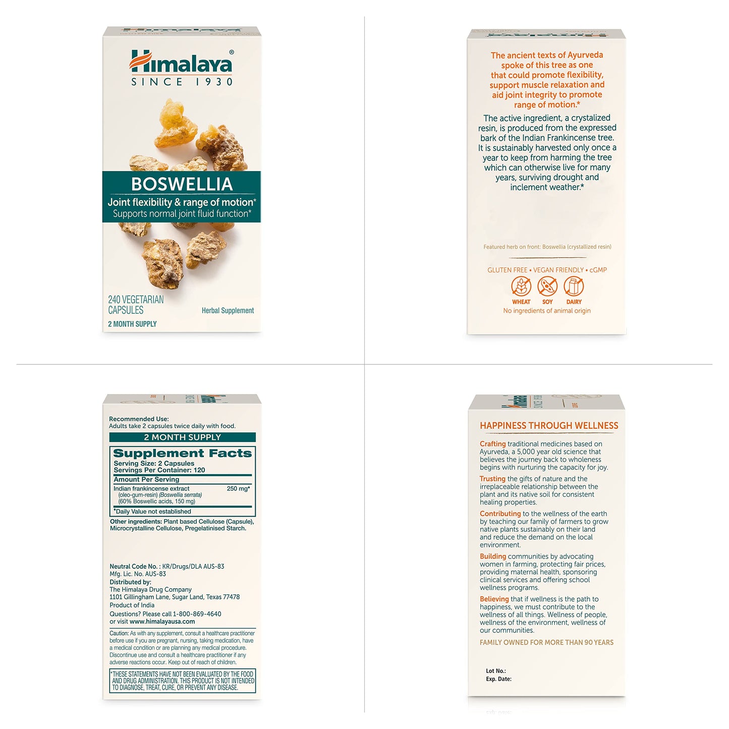 Himalaya Boswellia | Joint Support for Mobility & Flexibility – 250 mg, 240 Capsules