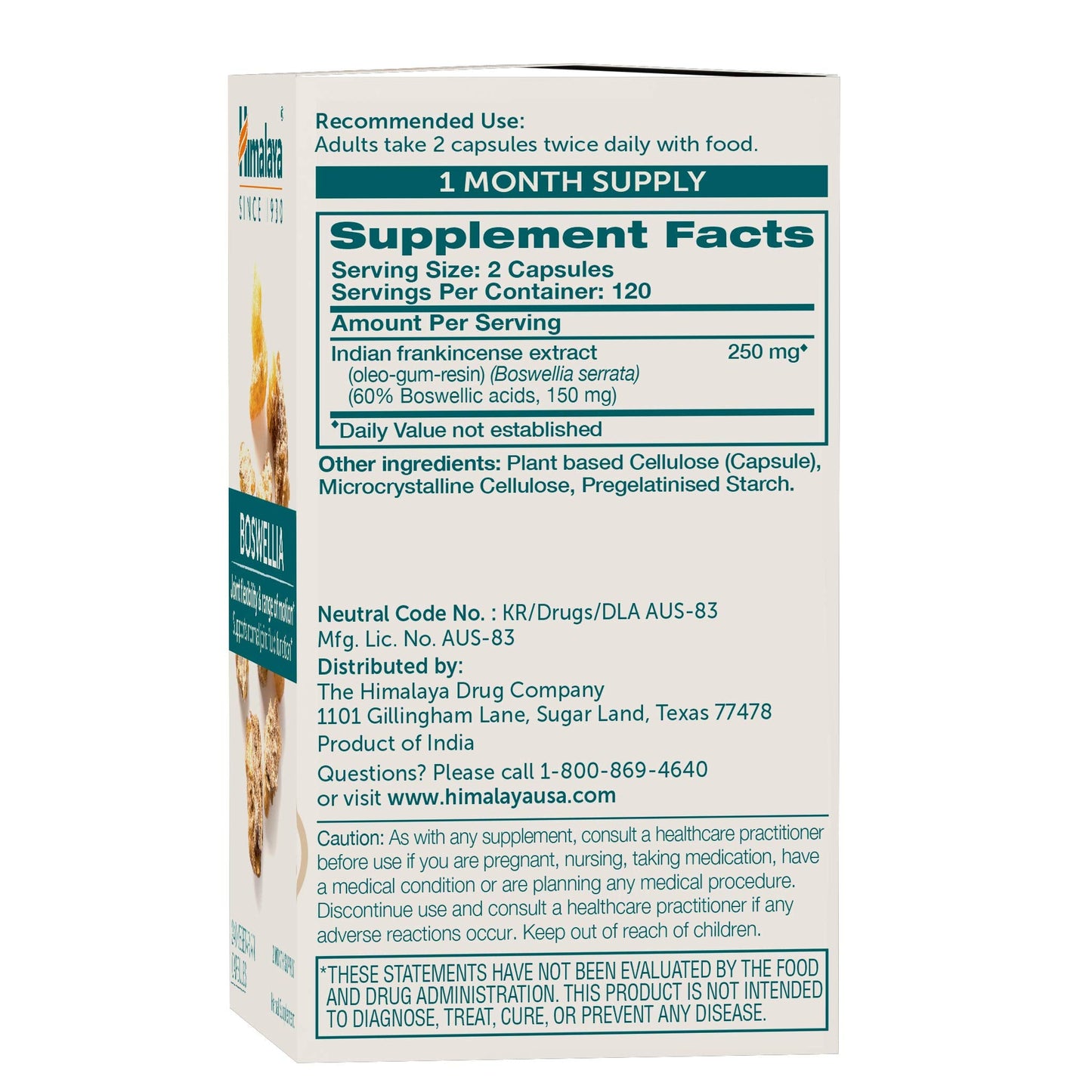 Himalaya Boswellia | Joint Support for Mobility & Flexibility – 250 mg, 240 Capsules