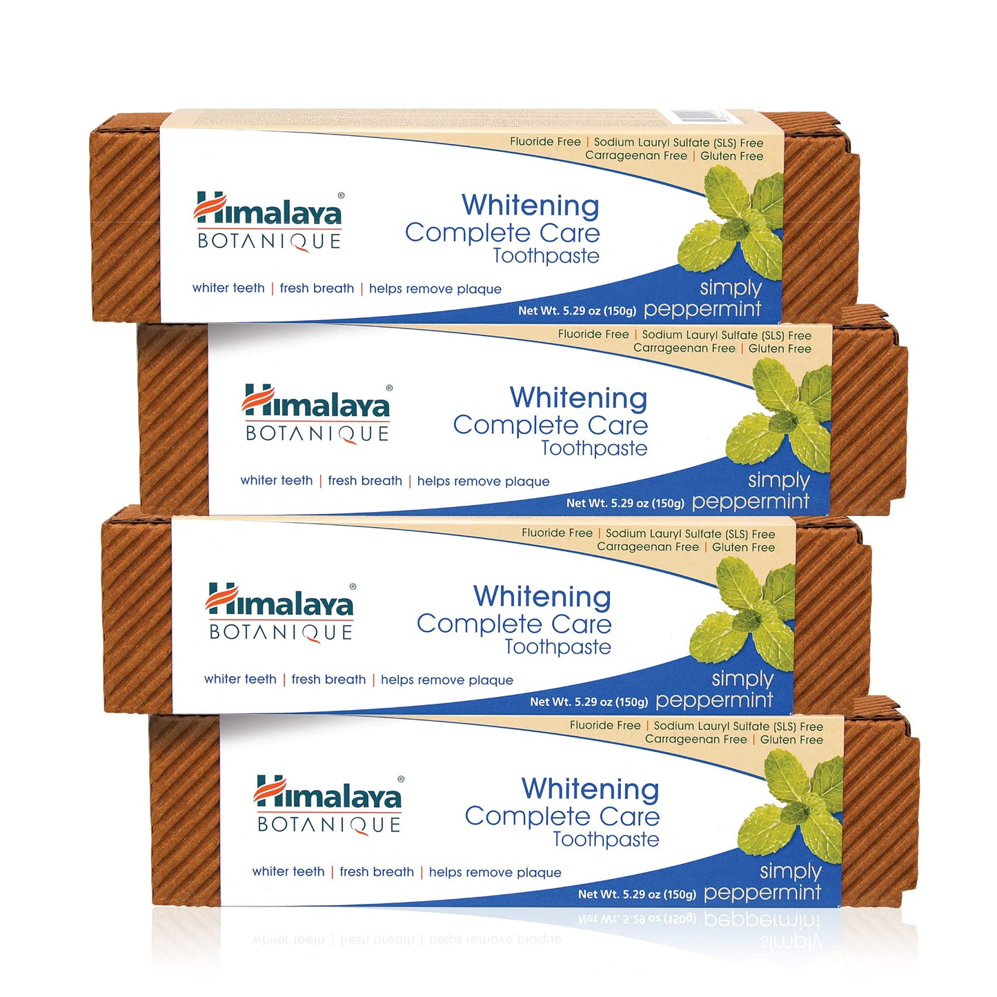 Himalaya Botanique Complete Care Whitening Toothpaste - Peppermint, Fluoride Free (5.29 oz, 4 Pack)