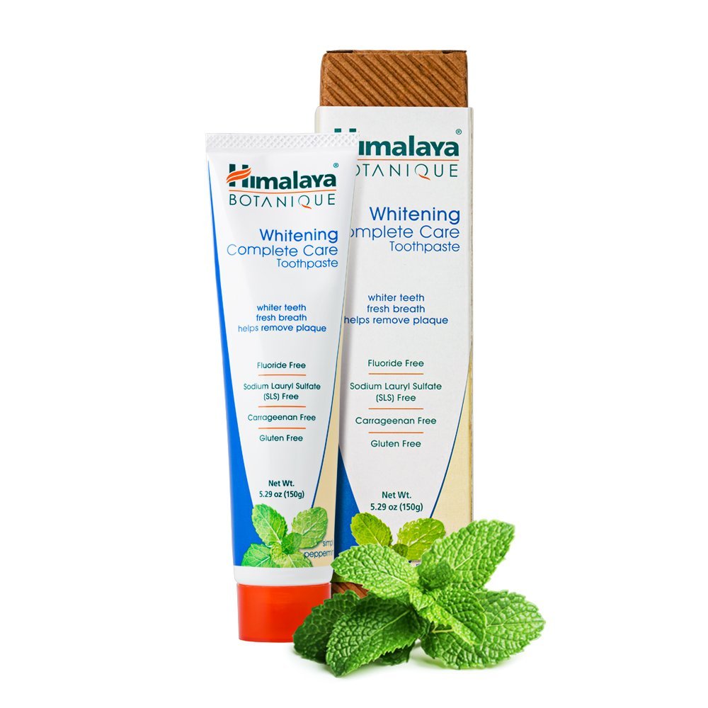 Himalaya Botanique Complete Care Whitening Toothpaste - Peppermint, Fluoride Free (5.29 oz, 4 Pack)