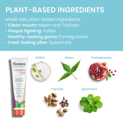 Himalaya Botanique Complete Care Toothpaste – Simply Spearmint, Plaque Reduction, 5.29 oz, 4 Pack