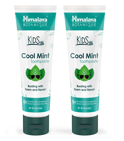 Himalaya Botanique Kids Toothpaste – Herbal Mint, Fluoride & SLS Free | 4 oz x 2