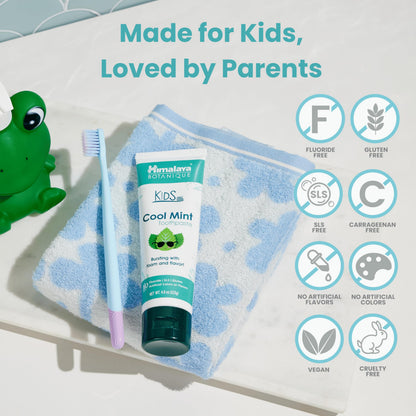 Himalaya Botanique Kids Toothpaste – Herbal Mint, Fluoride & SLS Free | 4 oz x 2