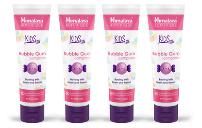 Himalaya Botanique Kids Toothpaste – Herbal, Fluoride Free, Bubble Gum (4 Pack)