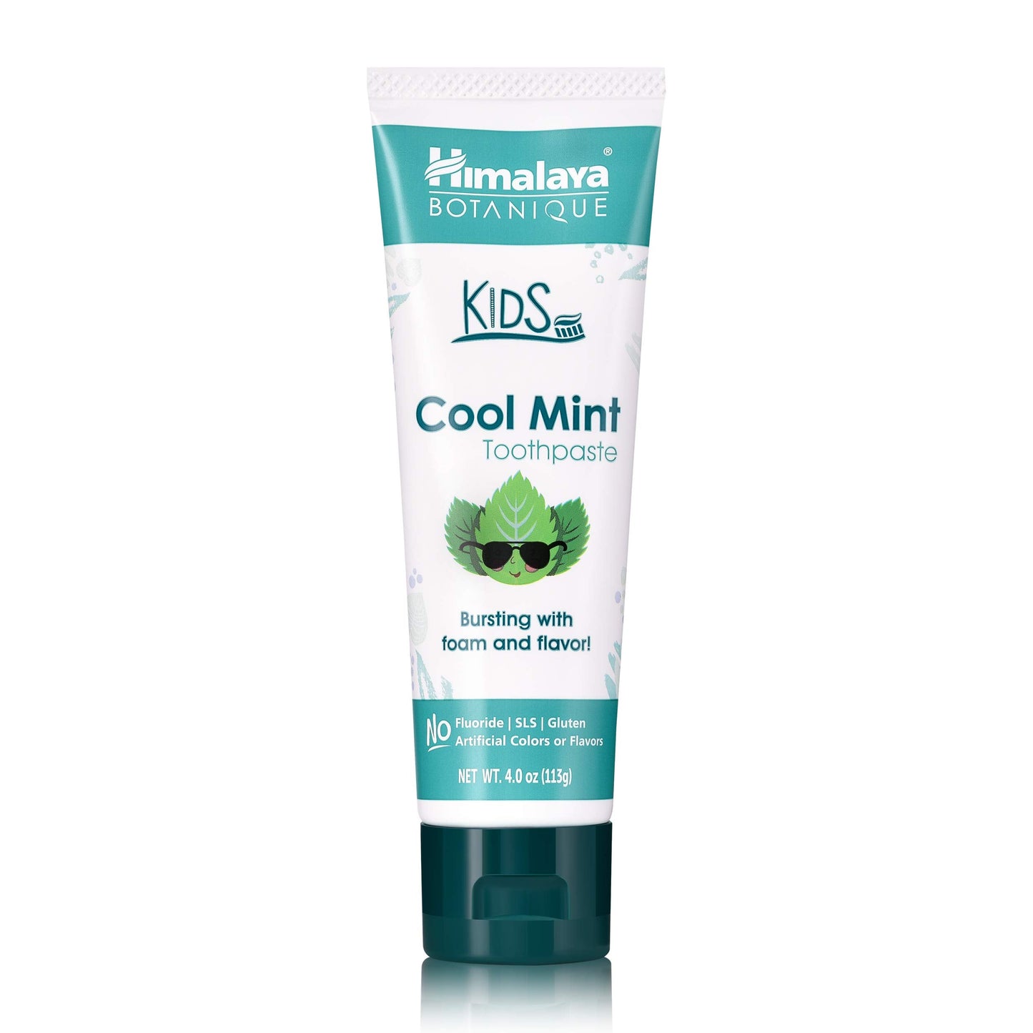 Himalaya Botanique Kids Toothpaste - Fluoride Free, Cool Mint, 4 oz | Vegan & Cruelty-Free
