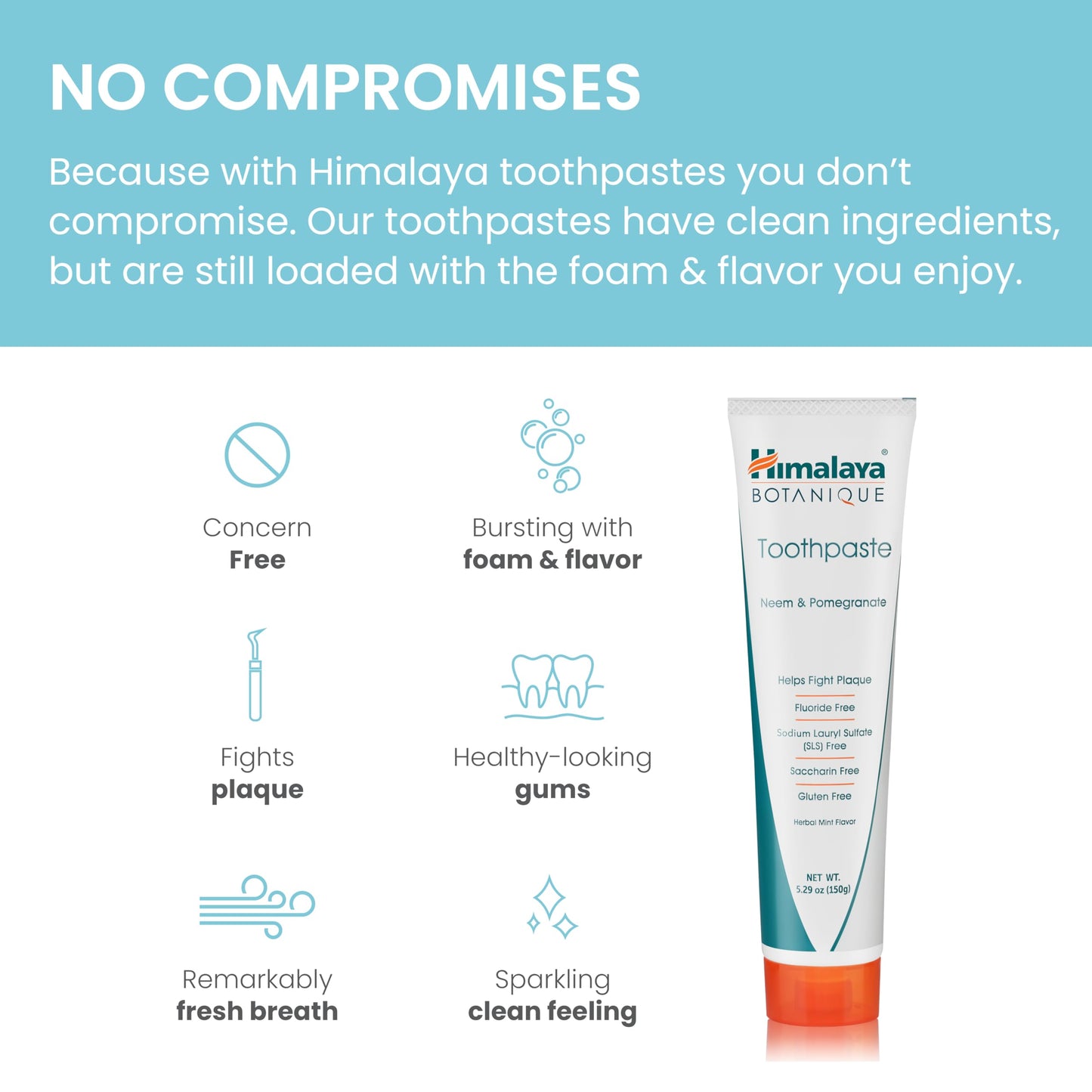 Himalaya Botanique Neem & Pomegranate Toothpaste – Fluoride Free, 2 Pack
