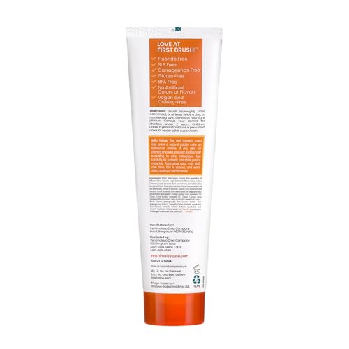 Himalaya Botanique Whitening Antiplaque Toothpaste – Mint, Turmeric & Coconut Oil – Fluoride-Free, Vegan