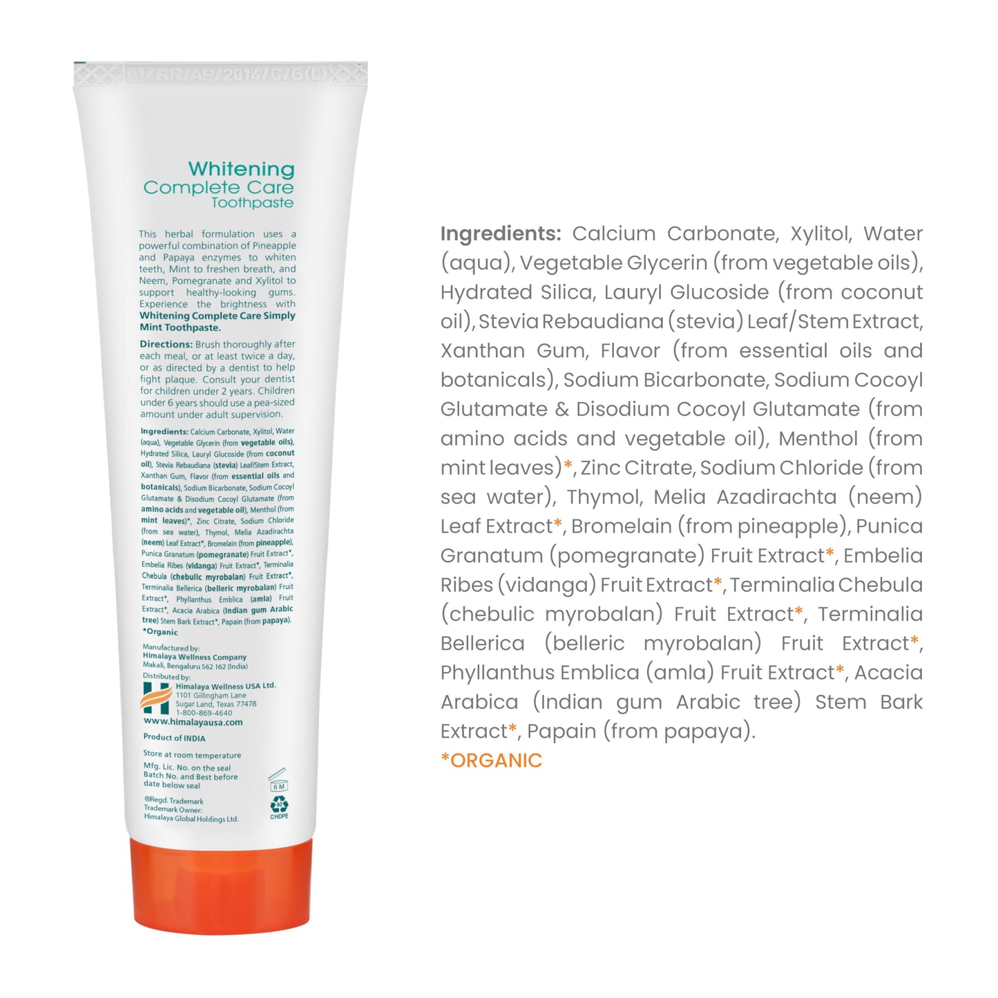 Himalaya Botanique Complete Care Whitening Toothpaste – Simply Mint, 5.29 oz