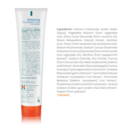 Himalaya Botanique Whitening Complete Care Toothpaste - Peppermint, Fluoride Free, Vegan