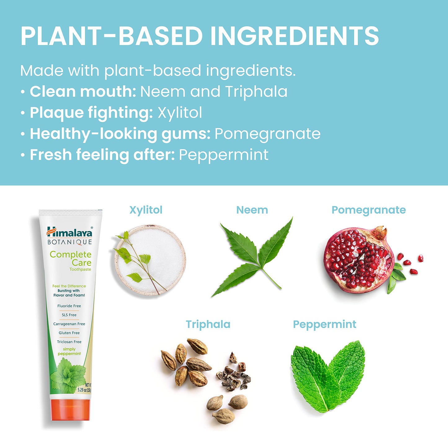 Himalaya Botanique Complete Care Toothpaste - Herbal, Fluoride Free, SLS Free, Cruelty Free | 5.29 oz (4 Pack)