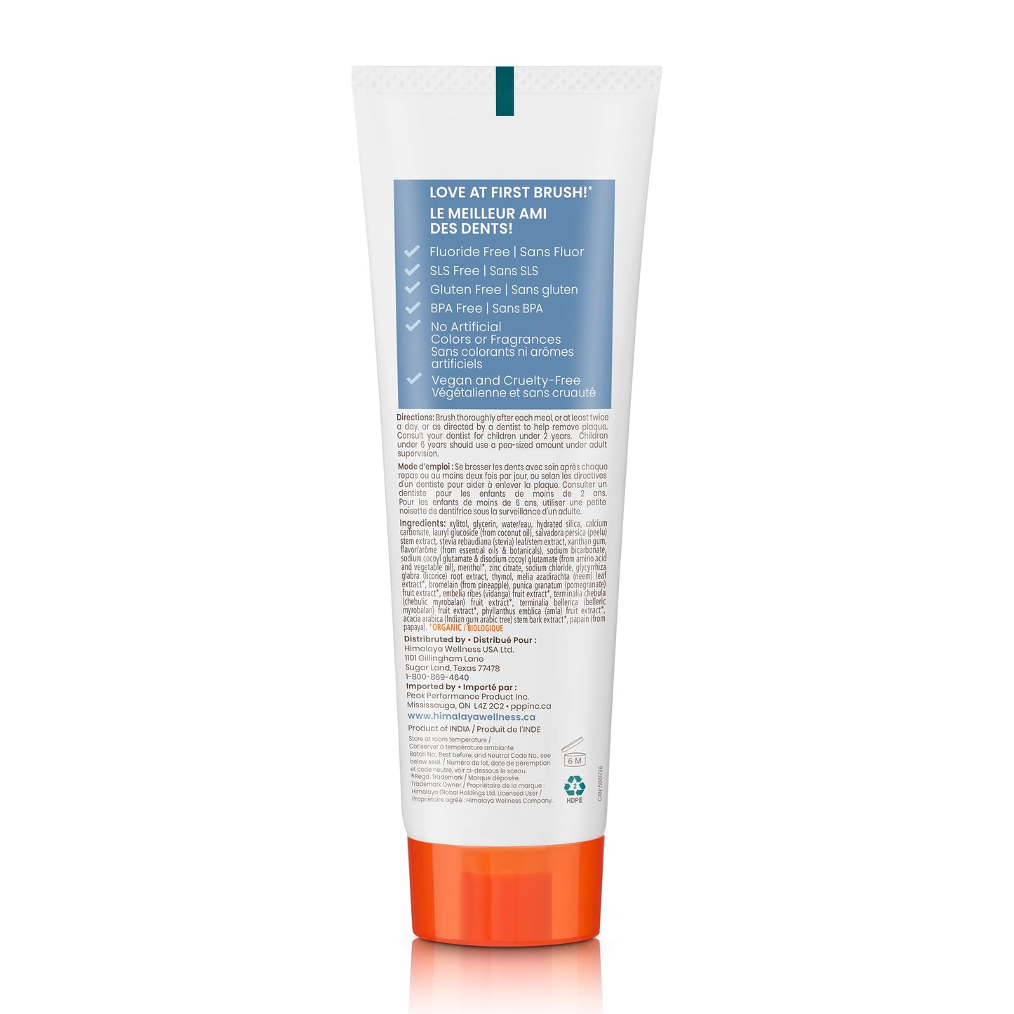 Himalaya Botanique Whitening Antiplaque Toothpaste with Xylitol – Fluoride Free, 4 oz, 4 Pack