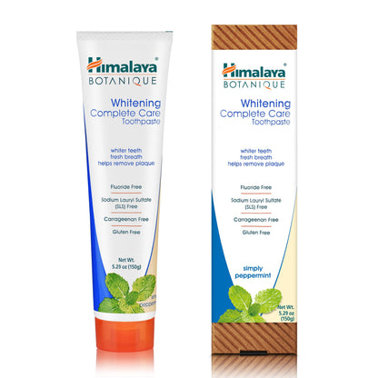Himalaya Botanique Whitening Complete Care Toothpaste - Peppermint, Fluoride Free, Vegan