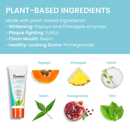 Himalaya Botanique Whitening Complete Care Travel Toothpaste – Mint, Fluoride Free, Vegan (0.74 oz x10)