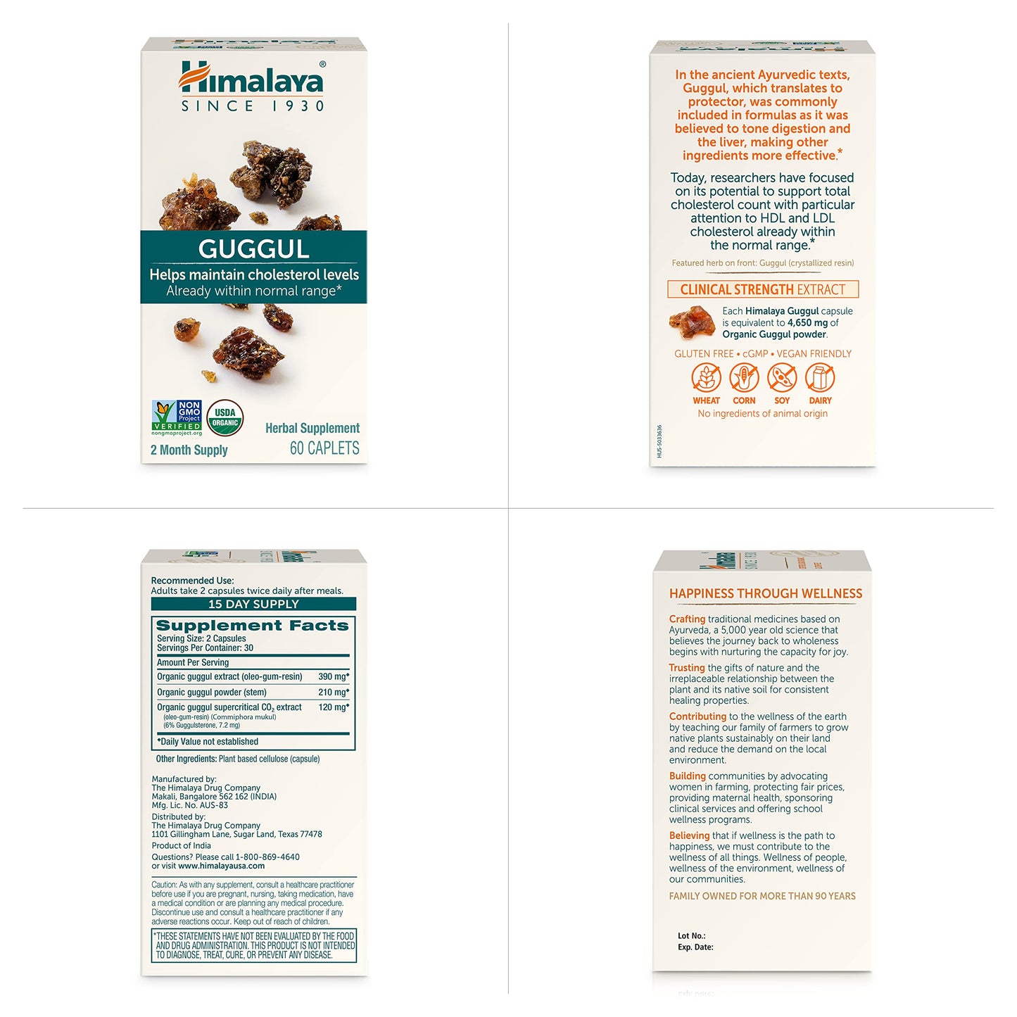 Himalaya Guggul - Liver Support & Cholesterol Health (Vegan, Non-GMO, Gluten Free) - 720 mg, 60 Capsules