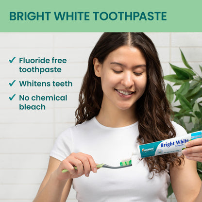 Himalaya Bright White Toothpaste – Fluoride Free, 6.17 oz, 2 Pack