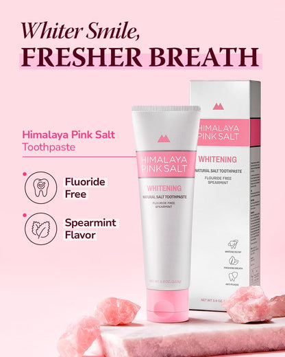 HIMALAYA PINKSALT Natural Whitening Toothpaste - Fluoride Free, Spearmint 4-Pack