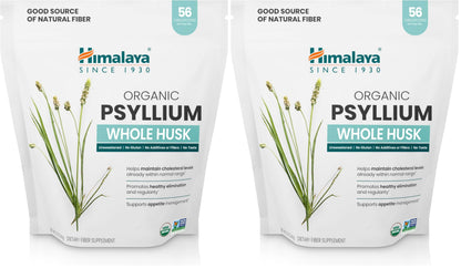 Himalaya Organic Psyllium Whole Husk – 2-Pack, 56 Tbsp, Unflavored, USDA Organic, Non-GMO Fiber Supplement