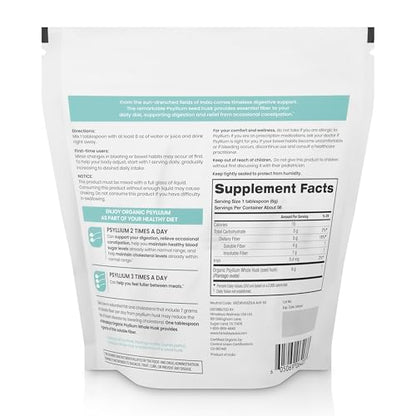 Himalaya Organic Psyllium Whole Husk – 2-Pack, 56 Tbsp, Unflavored, USDA Organic, Non-GMO Fiber Supplement