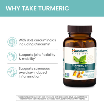 Himalaya Turmeric 95 – 600 mg, 30 Capsules | Joint Support, 95% Curcuminoids