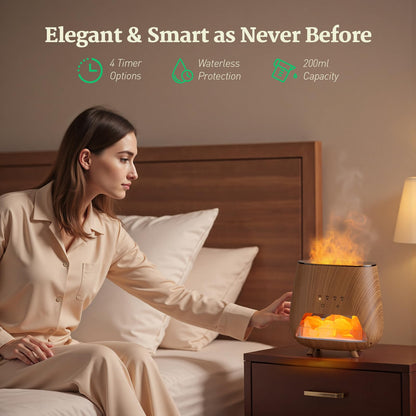 2-in-1 Ultrasonic Aromatherapy Diffuser | Essential Oil & Himalayan Salt Lamp