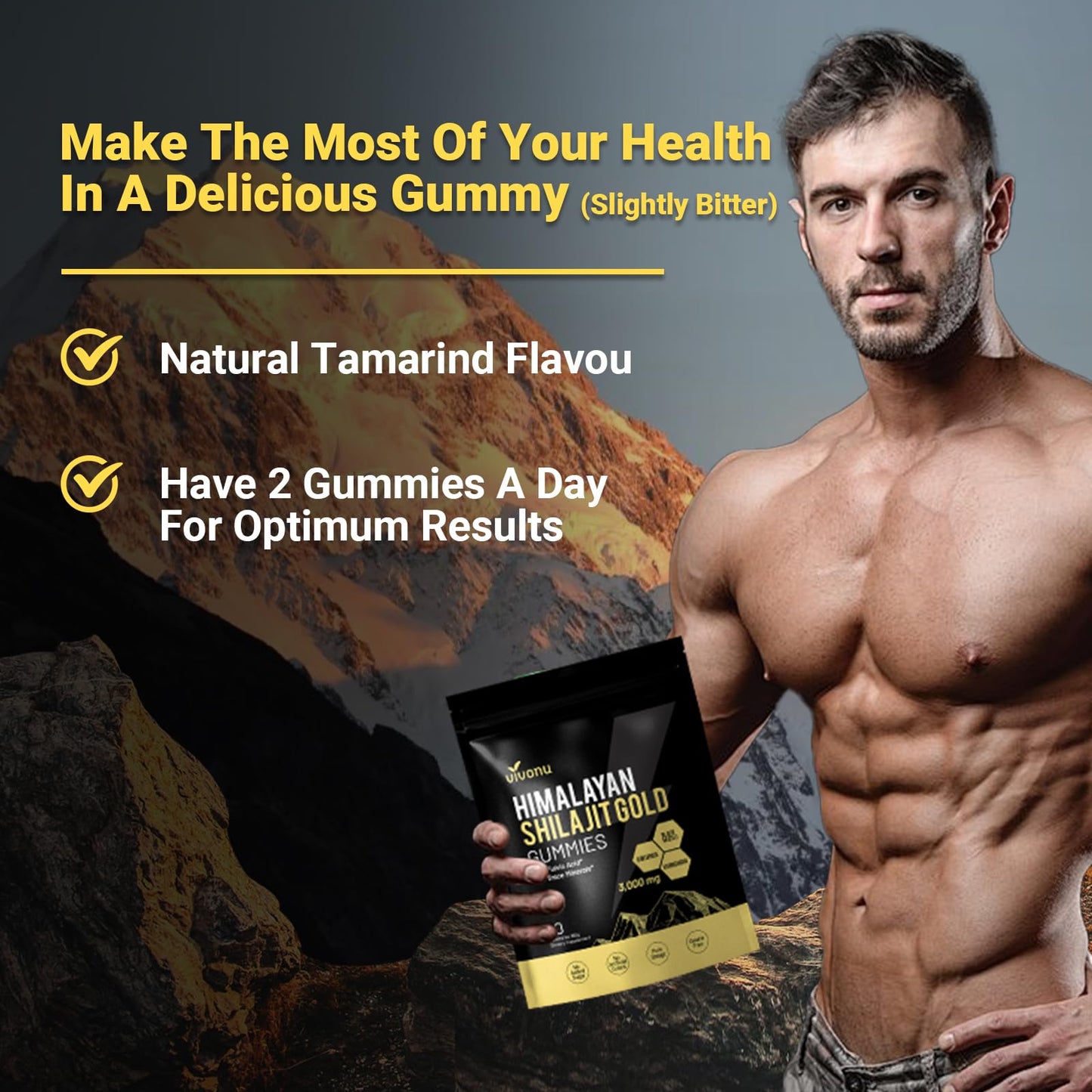 VivoNu Himalayan Shilajit Gummies: Ashwagandha & Gokshura | Organic, Non-GMO