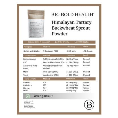 BIG BOLD HEALTH Himalayan Tartary Buckwheat Sprout Powder — Immune-Supporting Superfood
